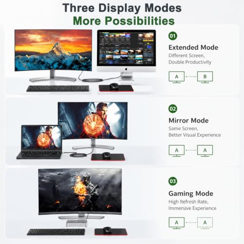 Image of Verilux USB C to DisplayPort 1.4 Cable with 8K@60Hz, 4K@144Hz, 2K@240Hz