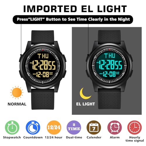 NN BEN NEVIS Watch for Men, Digital Watch with Stopwatch/Countdown/Alarm/Dual Time/Calender, Ultra-Thin Minimalist Fashion Simple Men's Wrist Watch, Gifts for Mens Womens4
