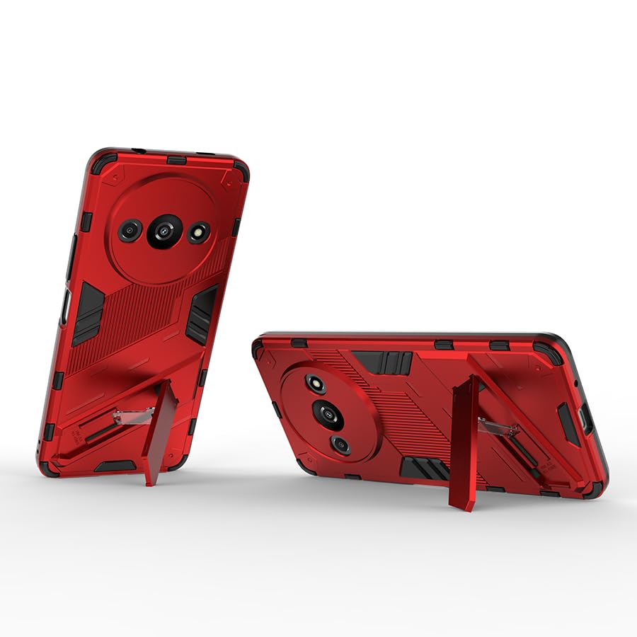 WOKEZ Hårt Stöttåligt Fodral för Xiaomi Redmi A3/POCO C61 - Röd