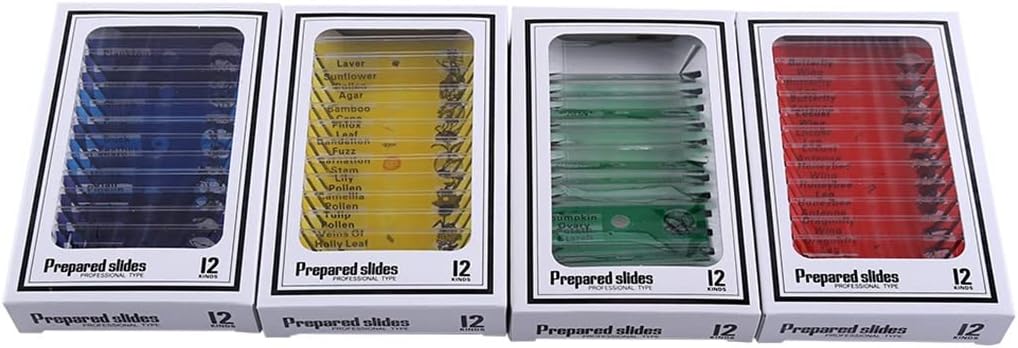 Microscope Accessories Kit A Set Plastic Prepared Microscope Slides 48pcs Microscope Slides