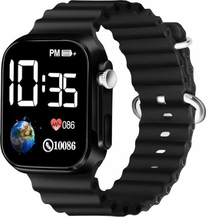 Ultra Digital Dial Waterproof Smart Design LED Display Kids Watch for Boys & Girls, Men and Women, Birthday Gift, Rakhi Gift (Age 4-15 Years) (Black) (B0DHPCSGTG) Amazon Price History, Amazon Price Tracker