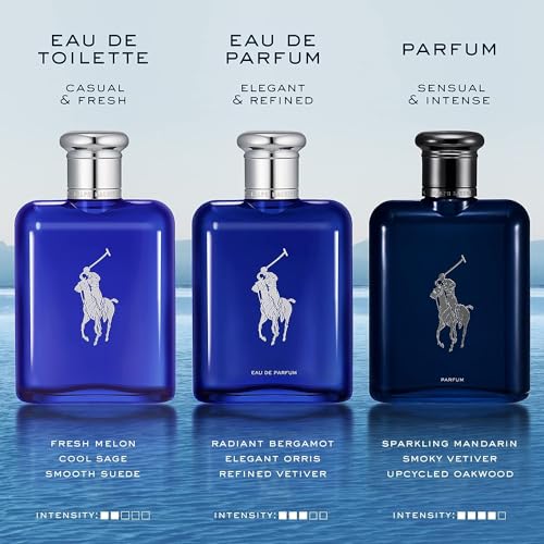 Image of RALPH LAUREN FRAGRANCES - Polo Blue - Parfum - Men's Cologne - Aquatic & Fresh - With Citrus, Oakwood, and Vetiver - Intense Fragrance