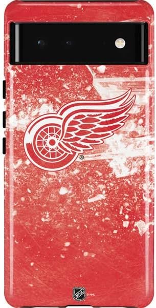 Skinit Pro Phone Case Compatible with Google Pixel 6 - Officially Licensed NHL Detroit Red Wings Black Text Design