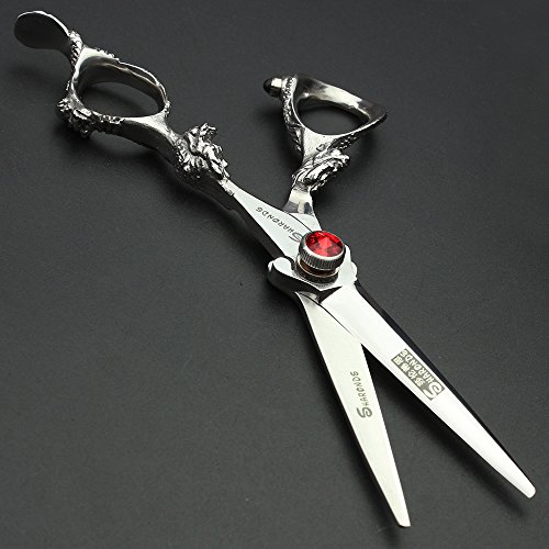 Ciseaux de coiffeur professionnels 17,5 cm 440 C dilués pour coupe
