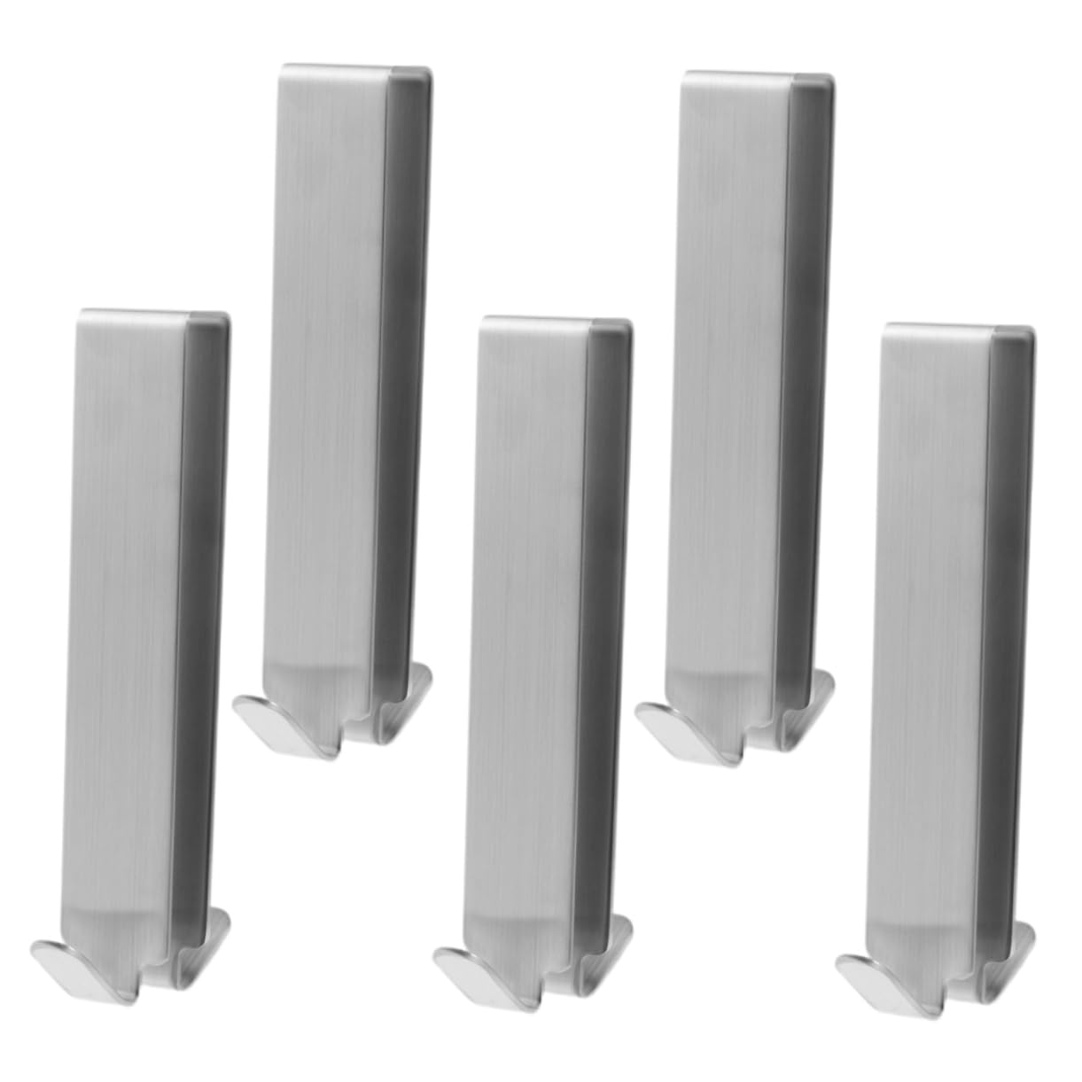 CHILDWEET 5 Ganchos de Acero Inoxidable Organizan Baño sin Taladrar para Puerta de Ducha, Colgadores de Toallas de Doble Cara, Plata