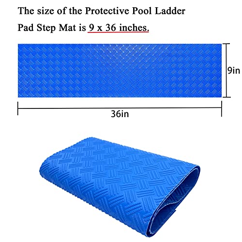 Alfombrilla protectora para escalera de piscina 36x9 pulgadas azul miniatura 2