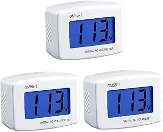 Digital Voltmeter Voltage Tester Gauge Meter Measuring Panel DM55-1 AC 80-300V LCD Display for Home Office 3PCS