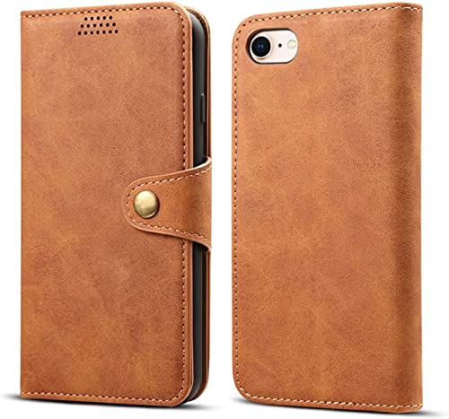 Housse iPhone SE 2022 antichoc et portefeuille KANUZ marron