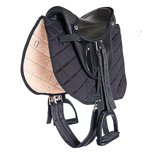 PFIFF 103106 Sattelset für Shettys oder Holzpferde, Komplettset, Kindersattel, Schwarz
