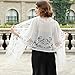 RIIQIICHY Women's Floral Lace Mesh Party Prom Wedding Shawl Scarf with Fringe