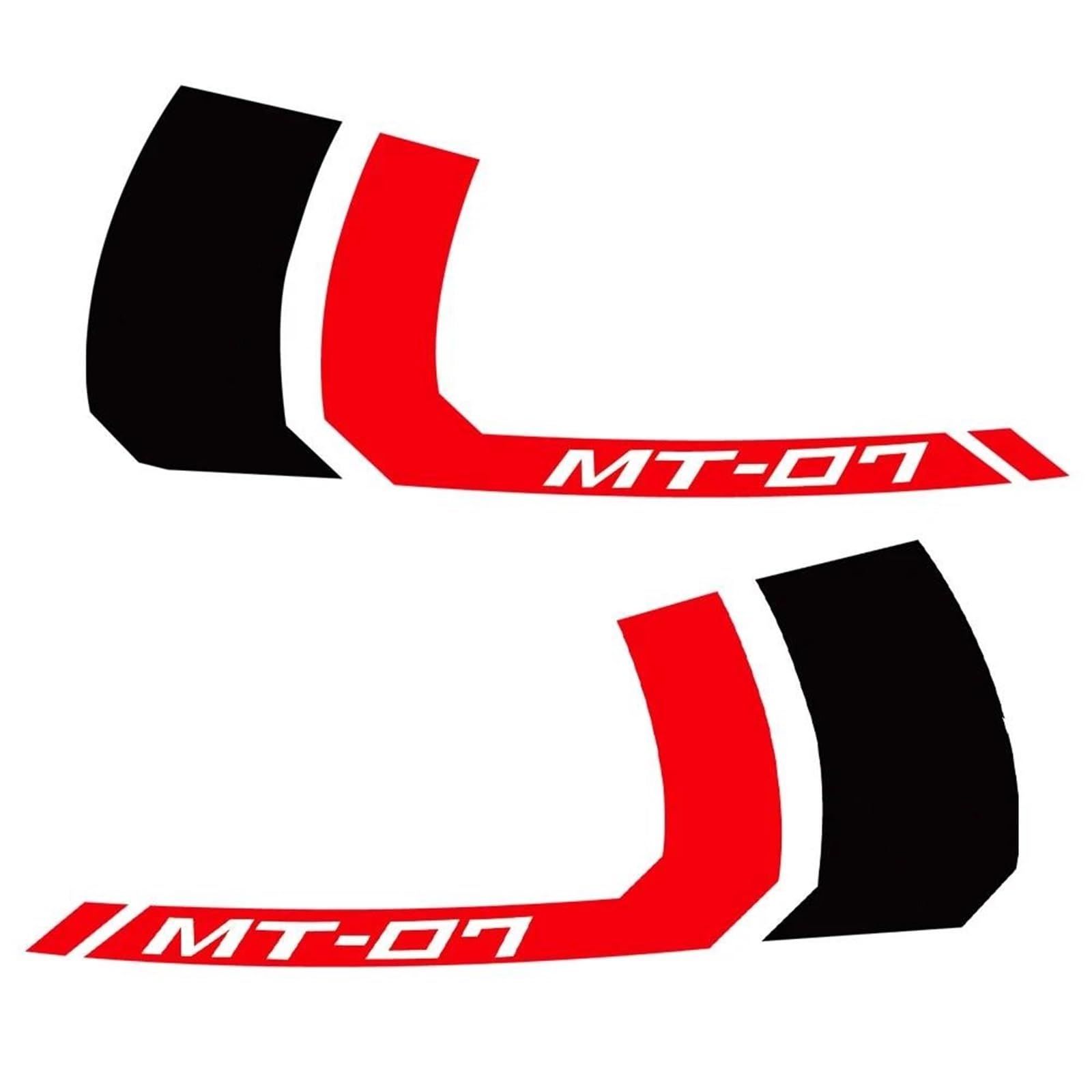Motorbike Decoration Motorcycle Side Fuel Tank Stickers For MT-07 MT07 MT 07 Waterproof Fuel Tank Pad Decal Decals Rim Sticker Set(Red)
