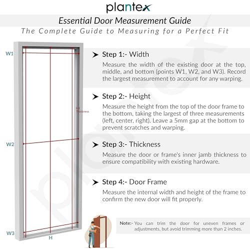 Image of Plantex WPC Doors for Bathroom (30 mm - Thickness) /Waterproof Bathroom Door /2.25x6.75 Feet Wooden Finished Door for Home /Balcony /Office /Kitchen, Density-550 (27x81 inch,22 kg- Ember Pattern)