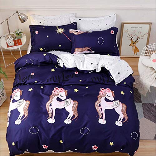 Parure de lit licorne porte-bonheur en microfibre douce avec taies - 3