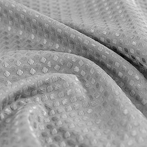 Jinchan Valance Curtains For Kitchen Waffle-Weave Valance For Living Room Bathroom Waffle Woven Textured Farmhouse Country Valances Light Filtering Window Curtains Rod Pocket 1 Panel 60 X 18 Inch Grey #TOP3