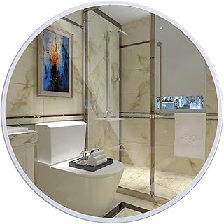 Modern Black Circle Wall Mirror - Stylish Met...