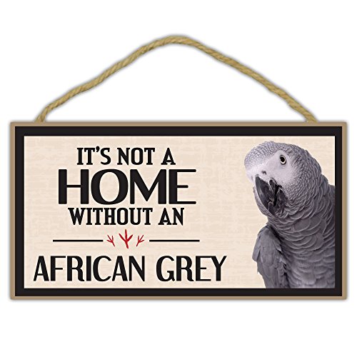 Crazy Sticker Guy Wooden Decorative Bird Sign - It's Not A Home without an African Grey Parrot - Home Decor, Gifts, Decoration, Bird Lovers