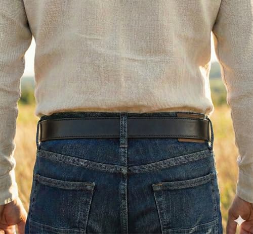 Image of BC Belts Leather Belt Strap with Vintage Distressed Texture 1.5 inch Wide with Snaps and without Buckle