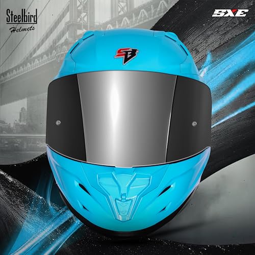 Image of Steelbird SBH 61 SXE Pinlock ISI and Dot Certified Full Face Helmet for Men and with Inner Silver Sunshield