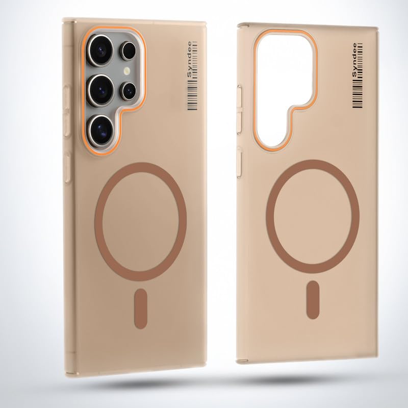 Image of Mr. Case Back Cover for Samsung S25 Ultra 5G Sleek Frosted Translucent Back with Wireless Charging Support | Anti-Scratch Shockproof Phone Case - Brown