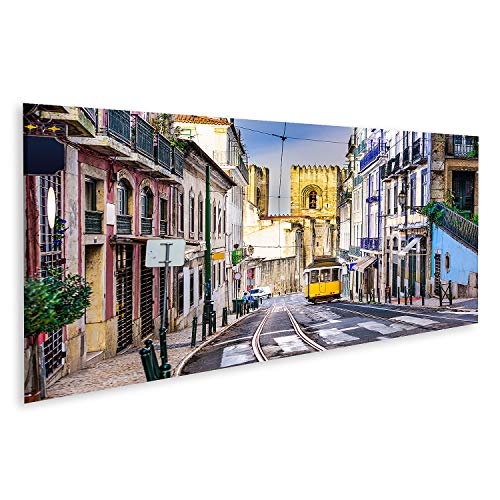 Tableau sur toile Lisbonne Portugal et tramway pour décoration murale