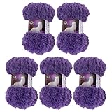 5 Pack of Soild Wool Fur Fluffy Plush Thick Knitting Yarn Supper Soft Fur Crochet Yarn for DIY Knitting Scarf Coat Gloves Hat Rugs Clothes Knitting Projects 250g