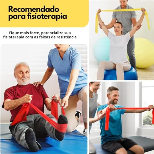 Faixa Elástica pra Exercícios 8 em 1 l 5 Minibands para Pernas e Glúteos 3 Elástico para exercício -