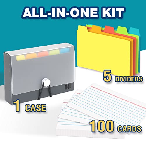 H4D H4D0113-BK 3X5 Index Card Case With 100 Heavyweight Ruled Index Cards And Dividers thumb #1