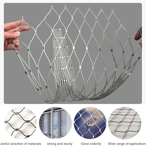 Filet de sécurité flexible en acier inoxydable pour balcon, cage de volaille pour animaux