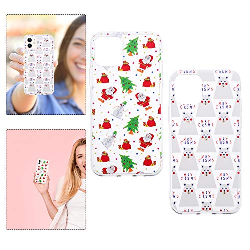 ULTECHNOVO Natal Telefone Shell Tpu Clear Xmas Tree Santa Cartoon Capa Protetora de Telefone CompatÃ