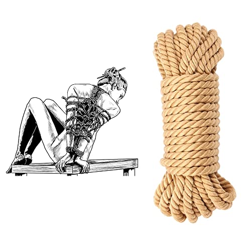 Corda intrecciata in morbido cotone spesso 10 m per il gioco notturno, marrone