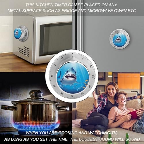 Temporizador de cocina magnético con alarma fuerte y funcionamiento mecánico sin pilas 5
