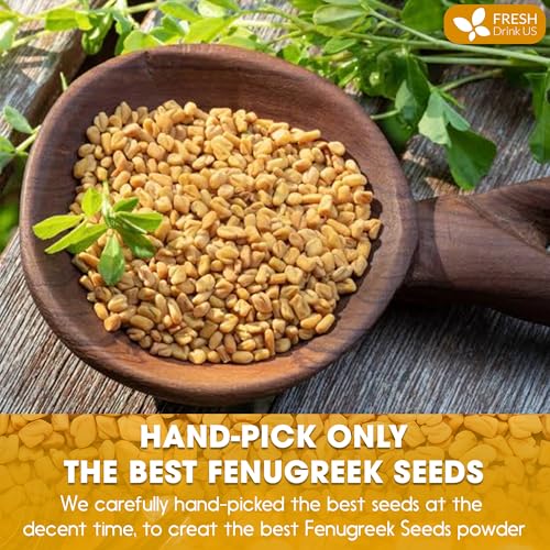 Image of FreshDrinkUS, Premium 16oz Fenugreek Powder, 100% Natural and Pure from Fenugreek, Perfect for Curries Soups, and Spice Blends, No Additives, No Gluten, No Sugar, Vegan