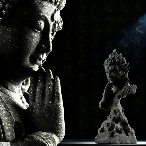 Estatua Zen Buda Doble Cara Piedra Verde miniatura 4