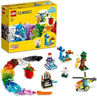 LEGO 11019 Classic Bricks and Functions Building Toys for Kids, 7 Gear Driven Mini Builds with Pirouetting Ballerina and Spinning Rotors Helicopter Toy