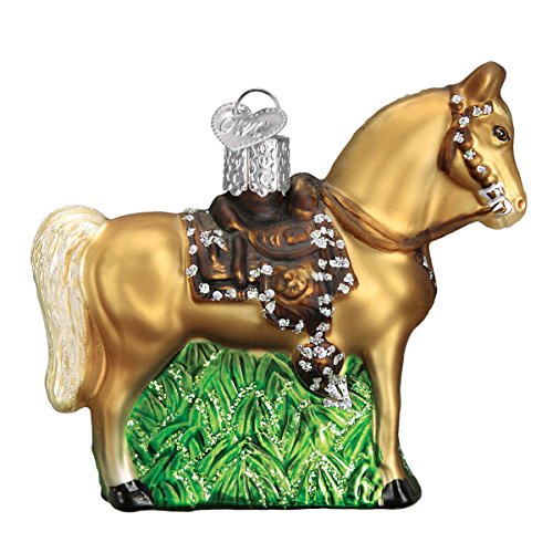 Old World Christmas Selection of Horses Glass Blown Ornaments for Christmas Tree Western, Brown, 3inch x 3. 5inch x 1inch - Image 4