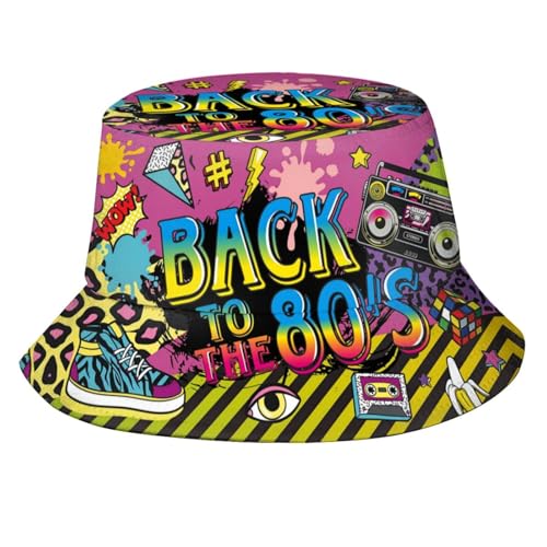 Aroxtms Fashion Retro 80s 90s Bucket Hats for Women Men 80s 90s Hat Party Outfits Rave Festival Accessories for Women Men