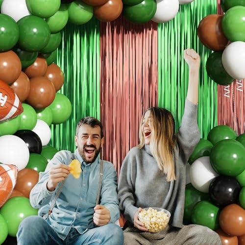 Football Balloon Arch Garland Kit Birthday Party Decorations, Green Brown Foil Fringe Curtains Backdrop Tinsel Streamer Photo Booth Props for Boys Football Sport Theme Tailgate Party Decor Supplies - Image 6