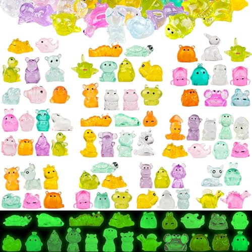 120pcs Multicolor Mini Resin Animals Luminous Tiny Ducks for Fairy Garden