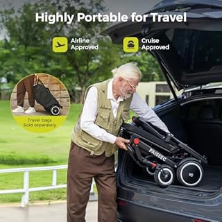 Paiseec Lightweight Electric Wheelchair Foldable, Only 32 lbs, Power Wheelchair for Adults/Seniors, Compact Electric Wheelchair for Travel, Airline Approved, Up to 11 Miles, Outdoor & Indoor