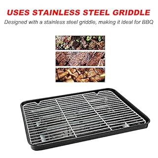 Tragbarer Gasgrill Camping Grill Set mit Grill pan BBQ Netz Mit einem Clip Eisenstock - Tragbare Grills mit Koffer