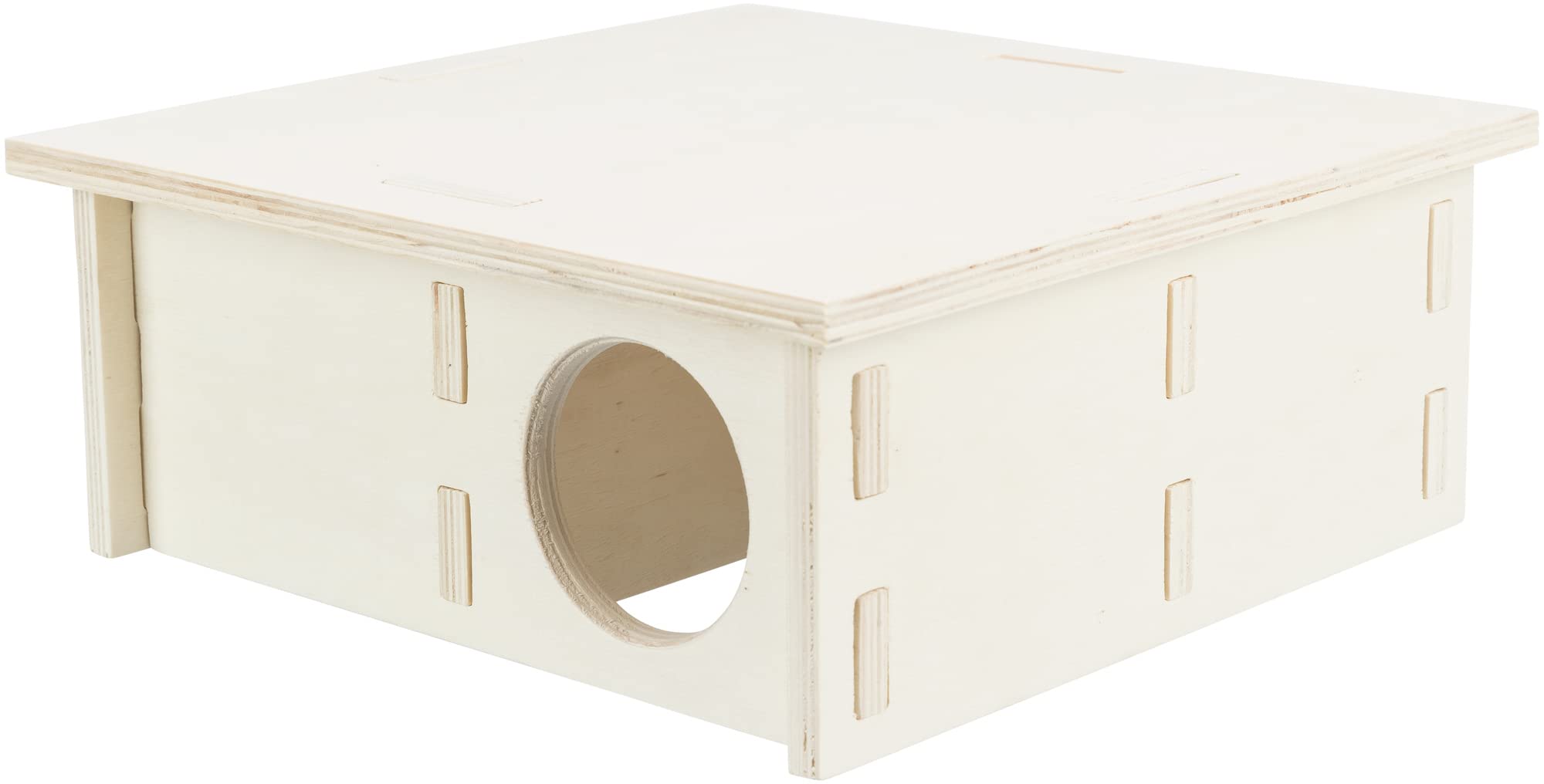 TRIXIE Domek dla małych zwierząt, bez klamer i gwoździ, dla dużych chomików i degustacji, z czterema komorami, 4 komorami, 30 × 12 × 30 cm – 61235