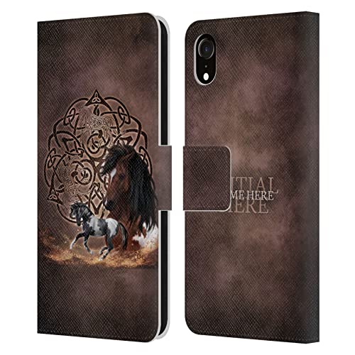Coque en cuir iPhone XR Brigid Ashwood personnalisable avec nom et initiale style cheval