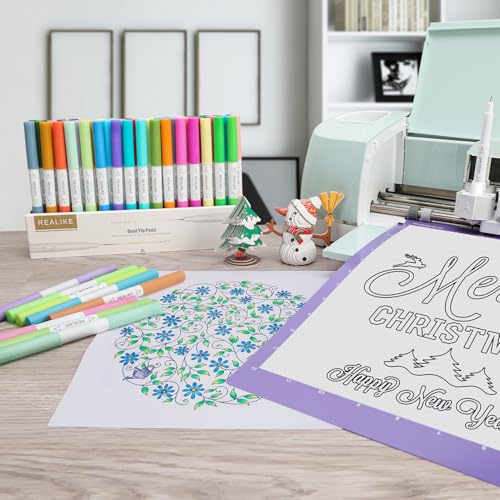Stylos Cricut pour écrire sans bavure avec double pointe fine et large REALIKE