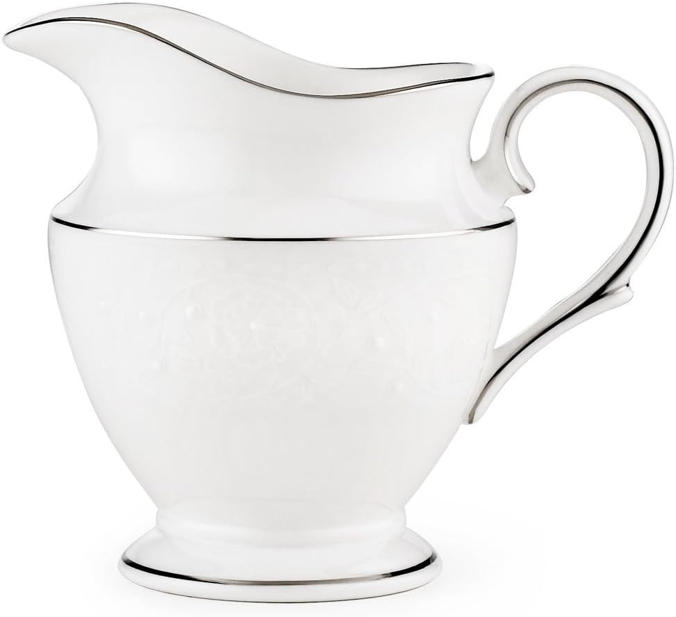 Lenox Floral Veil Bone China Platinum Banded 13" Oval Platter