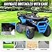 24V 4WD Kids ATV, Ride On Toy Car w/Kneepads, Music, LED Lights, 5Mph Max Speed, Rear Storage Rack, Spring Suspension, Safe Soft Start&Brake, Kids 4 Wheeler for Kids Boys Girls, B Blue