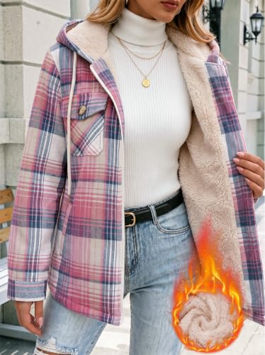 Zeagoo Womens Plaid Jacket Winter Coat Dressy Casual Flannel Fall Clothes - image 2