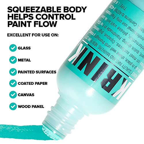 Krink K-60 6 Color Paint Marker Set - Vibrant And Opaque Fine Art Graffiti Markers For Canvas Metal Glass Paper And More - Alcohol-Based Permanent Graffiti Mop Paint Marker For Lasting Tags #TOP2
