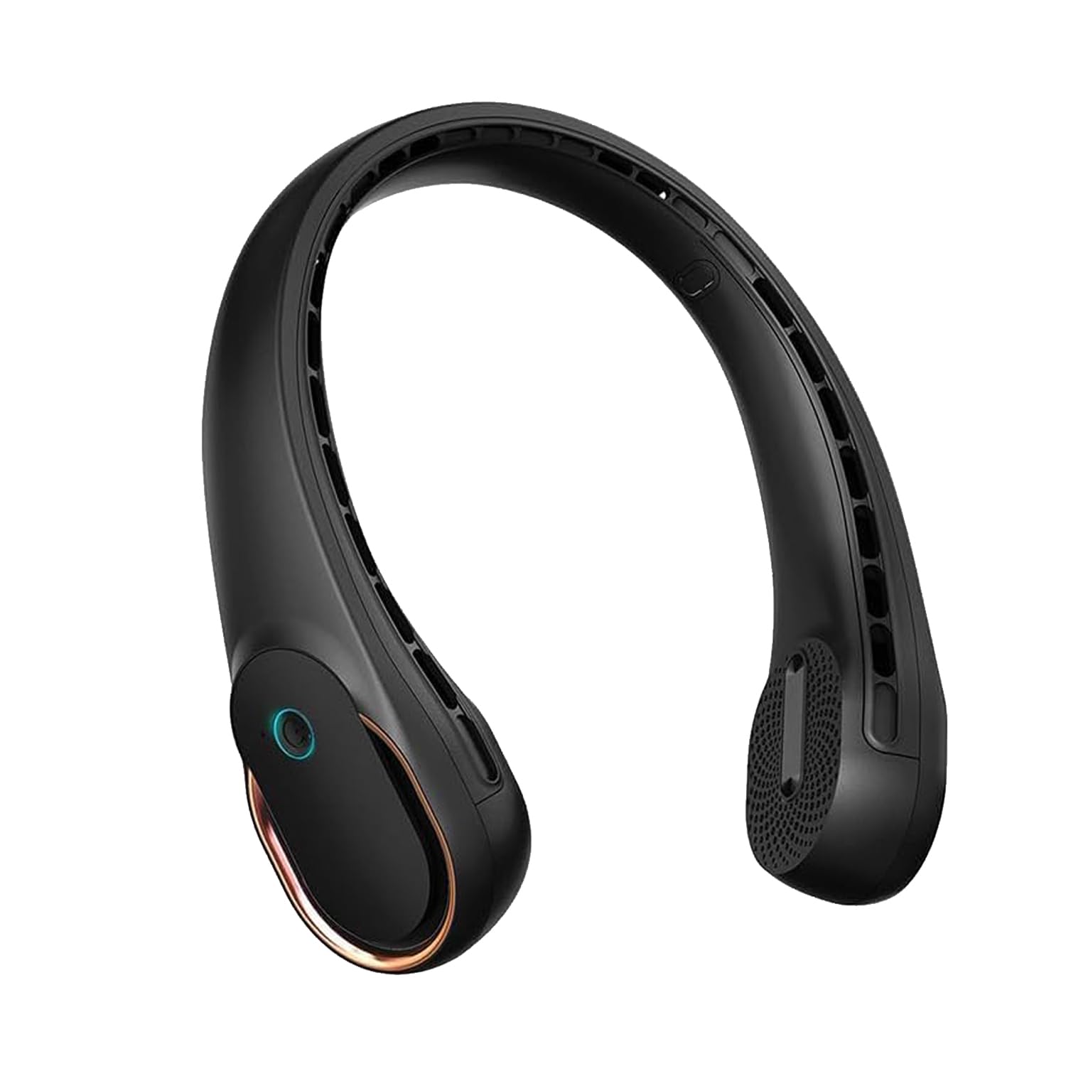 Neck Fan with Strong Wind, 5000mAh Portable Neck Fans Rechargeable, 360° Adjustable Cooling, Quiet Hands-Free Wearable Fan with Fast Charging, Long Battery Life for Travel, Office, Outdoor (Black)