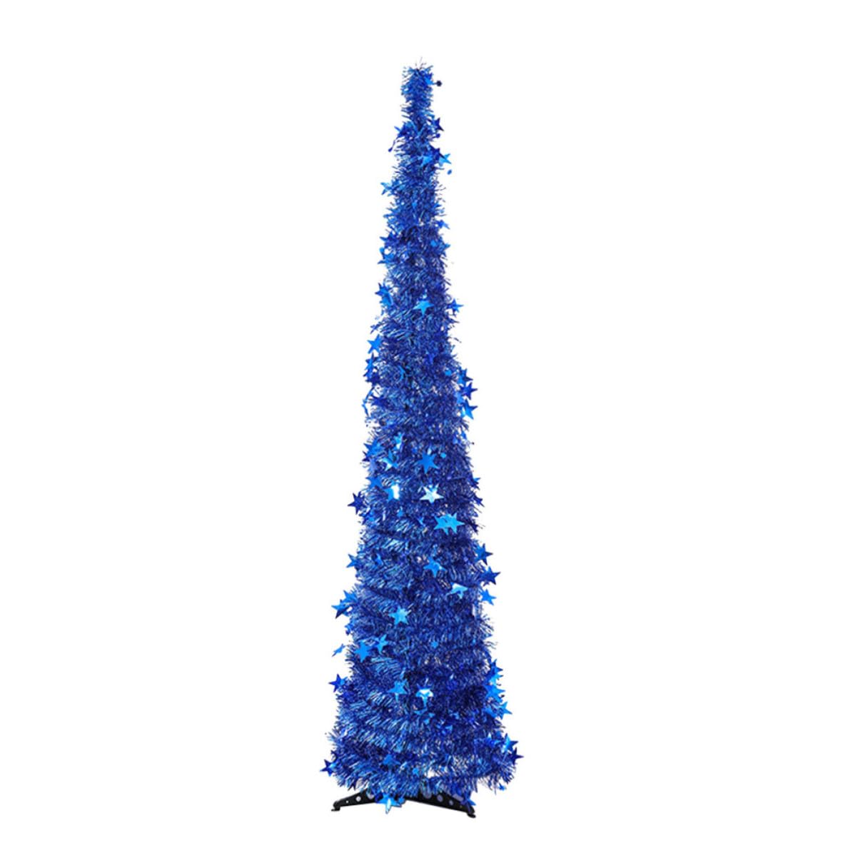 Árbol de Navidad plegable VALICLUD azul de 120 cm para pisos pequeños