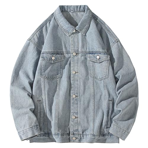 Blouson en denim lavé pour homme de qualité supérieure slim fit
